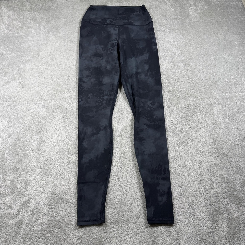 Alo Yoga High Waist Vapor Leggings Womens XS Black Tie Dye Ankle Pants Gym